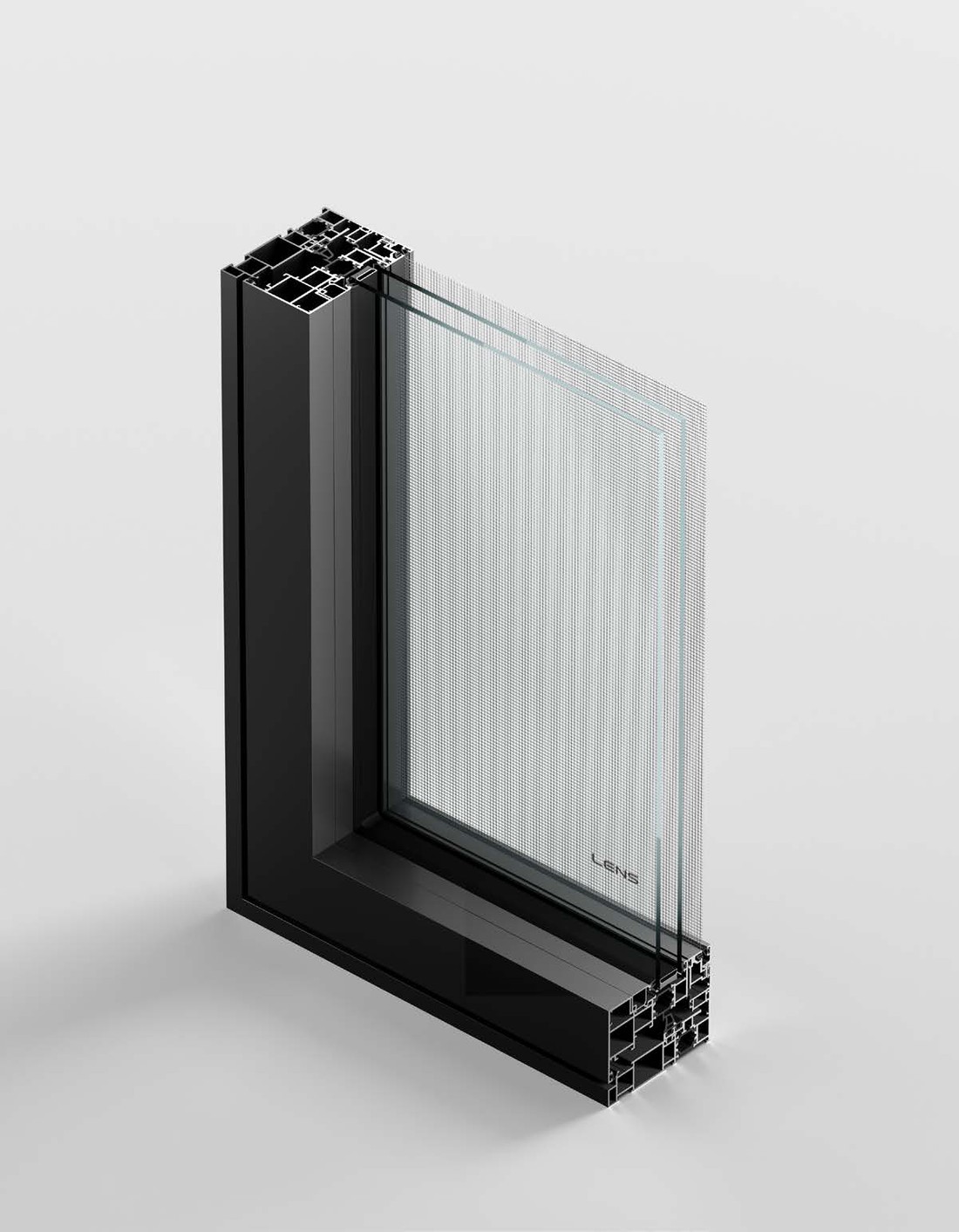 ALPHA aluminium frame shown in section