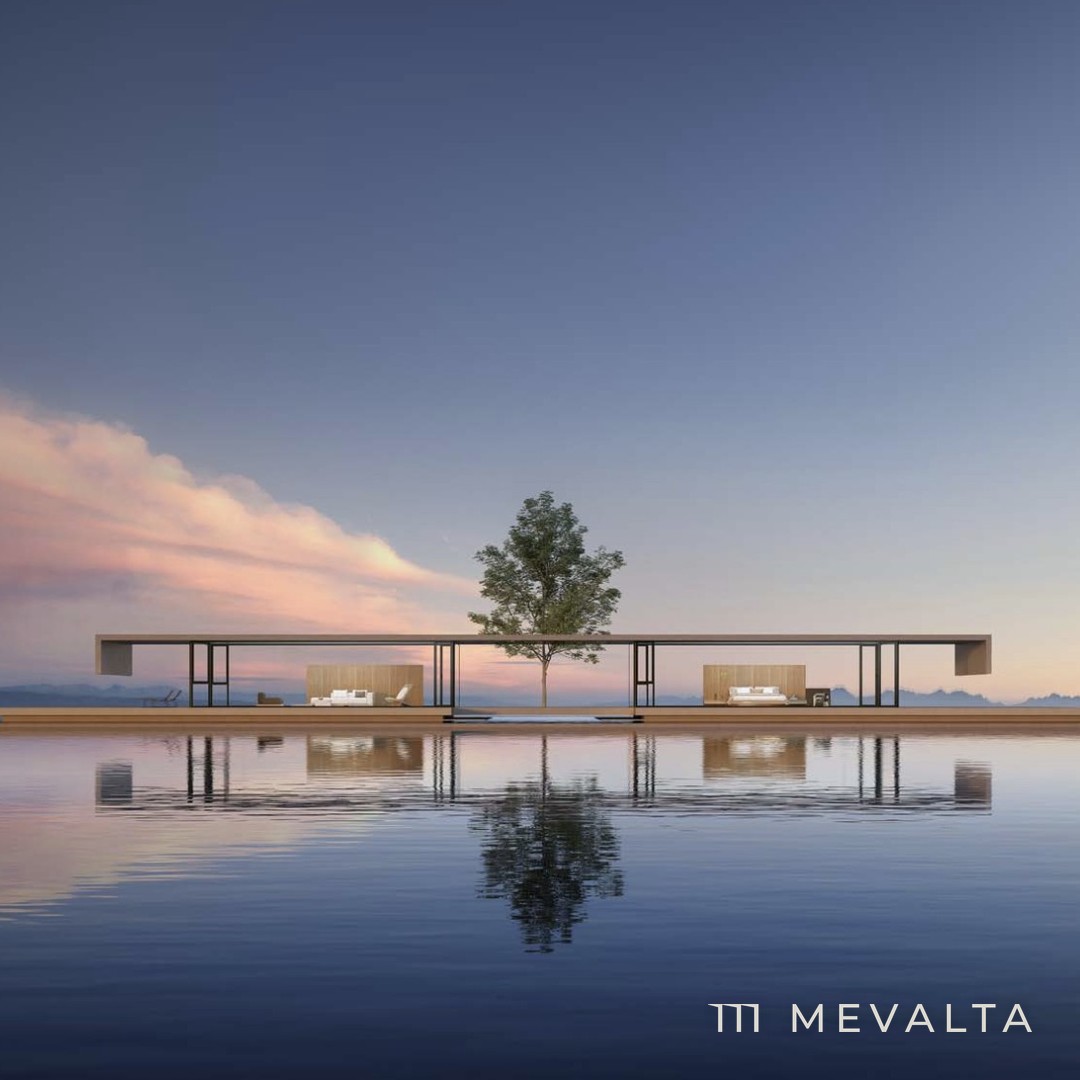 Mevalta architectural glazing at dusk